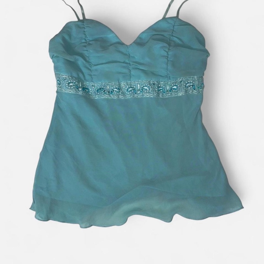 Elegant Teal Spaghetti Strap Top
